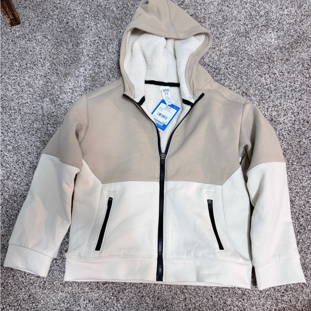 Dick’s Sporting Goods - DSG Boys Khaki/Light Sand Fleece Sherpa Jacket with Hood
